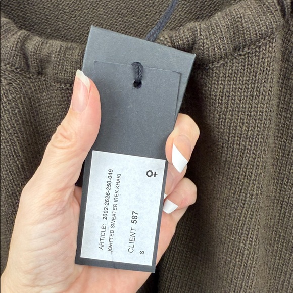 ANN DEMEULEMEESTER Dark green Brown Knit long sleeve Top - Picture 4 of 12